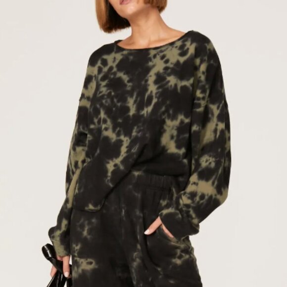 Sanctuary Perfect Tie-Dye Sweatshirt in green size L/XL - Picture 1 of 8